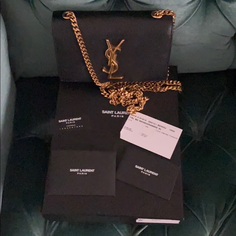 AUTHENTIC YSL KATE SMALL BLACK CROSSBODY PURSE